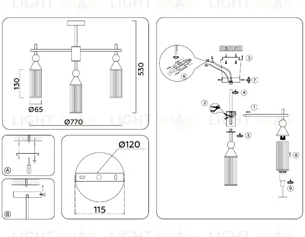 Люстра на штанге Ambrella Light High Light Heigh Light LH55258 LH55258
