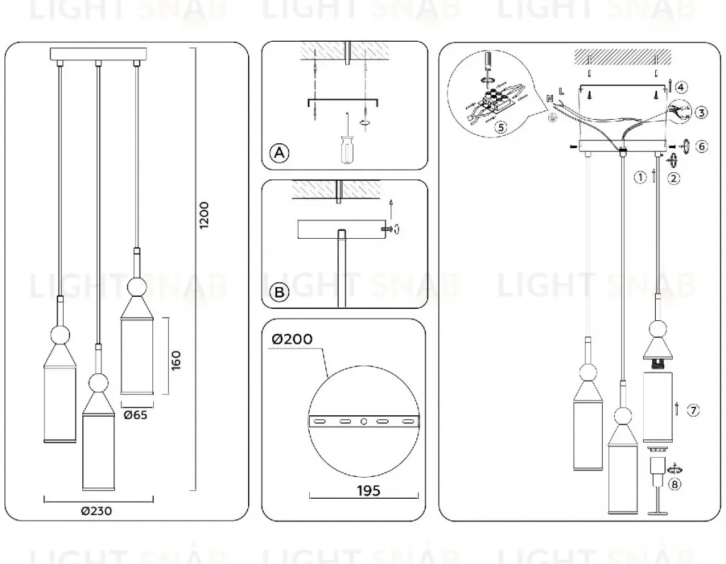 Подвесной светильник Ambrella Light High Light Heigh Light LH55272 LH55272