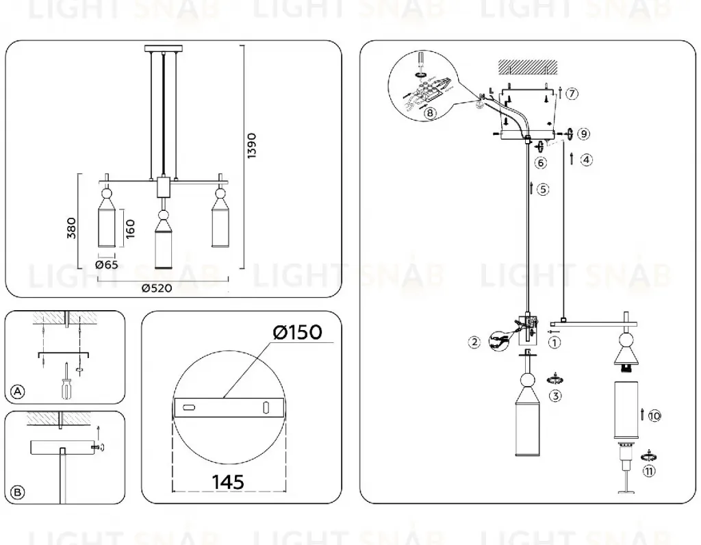 Подвесная люстра Ambrella Light High Light Heigh Light LH55276 LH55276