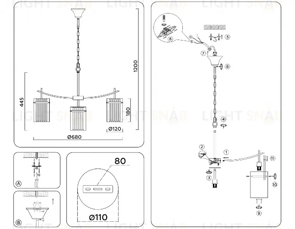 Подвесная люстра Ambrella Light High Light Heigh Light LH56031 LH56031