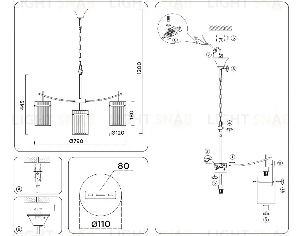 Подвесная люстра Ambrella Light High Light Heigh Light LH56033 LH56033