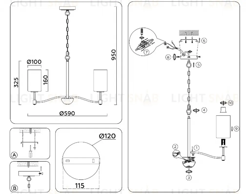 Подвесная люстра Ambrella Light High Light Heigh Light LH56051 LH56051