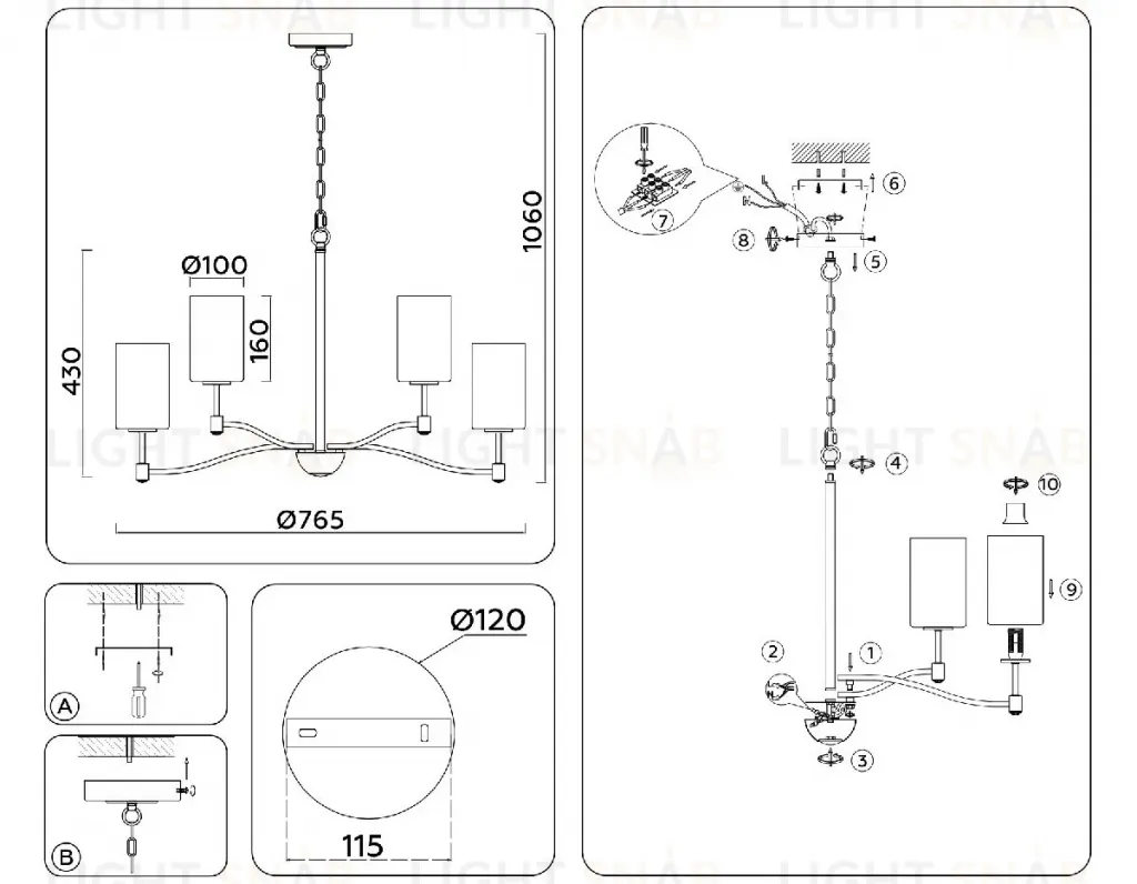 Подвесная люстра Ambrella Light High Light Heigh Light LH56054 LH56054