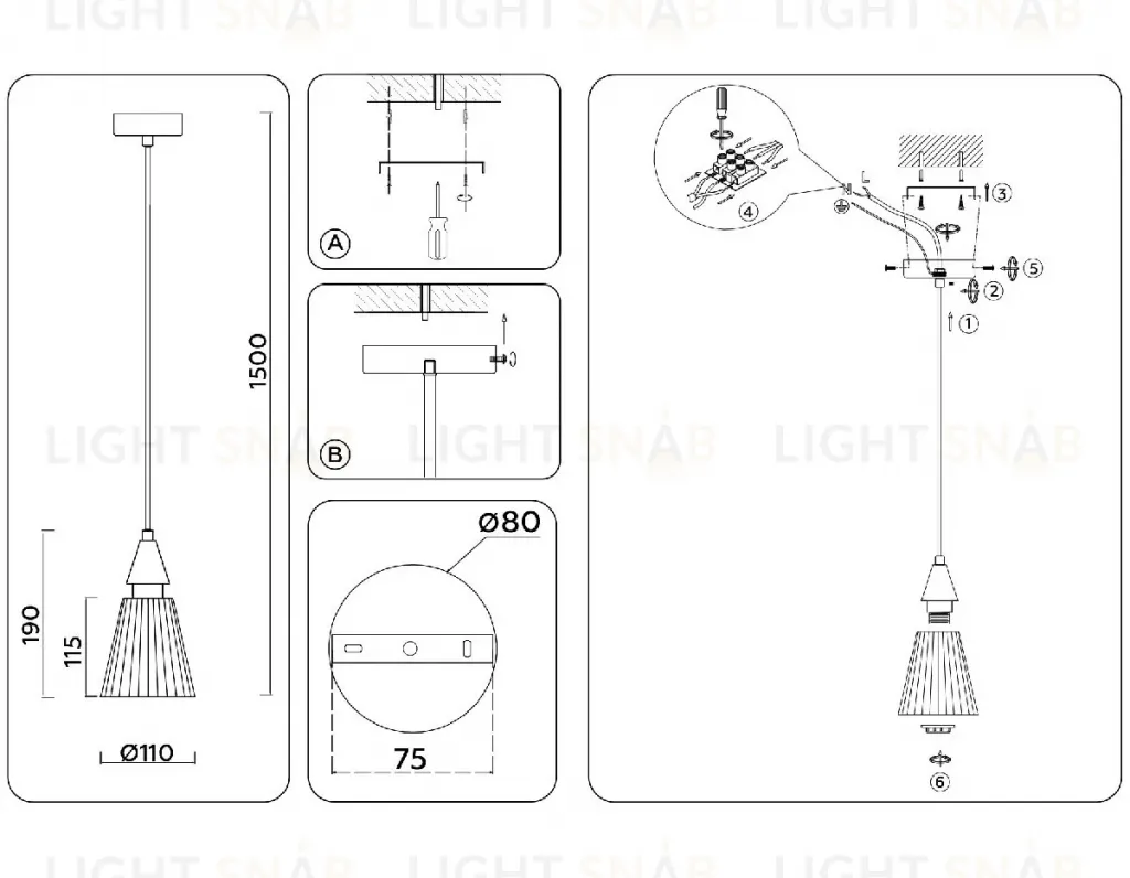 Подвесной светильник Ambrella Light High Light Heigh Light LH58111 LH58111