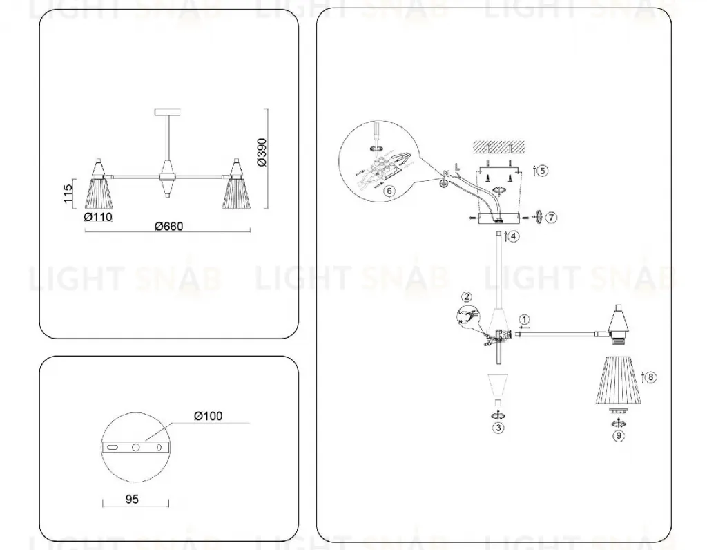 Люстра на штанге Ambrella Light High Light Heigh Light LH58114 LH58114