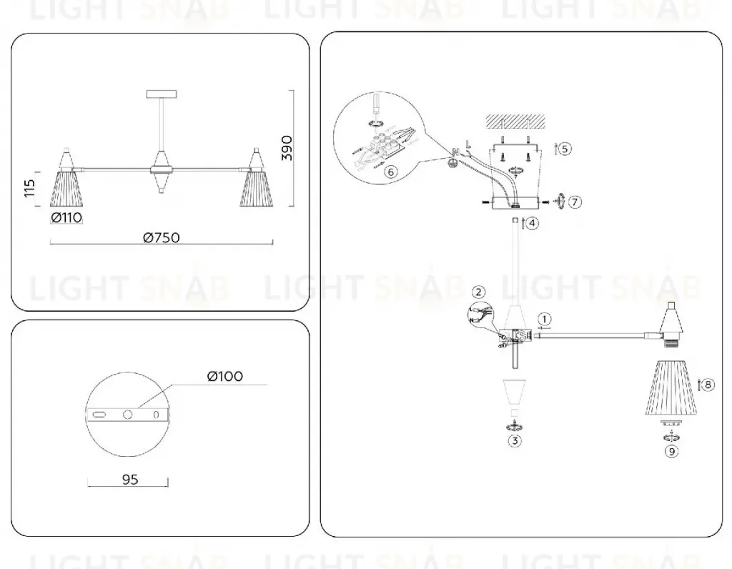 Люстра на штанге Ambrella Light High Light Heigh Light LH58116 LH58116