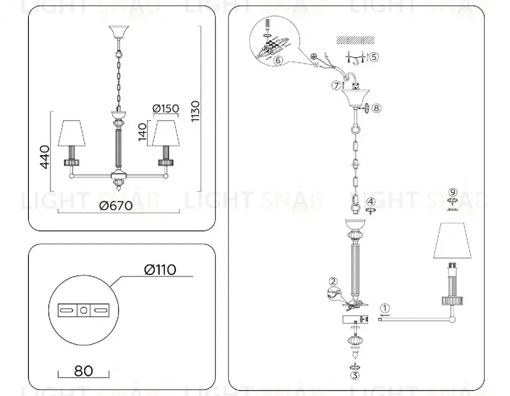 Подвесная люстра Ambrella Light High Light Heigh Light LH71001 LH71001