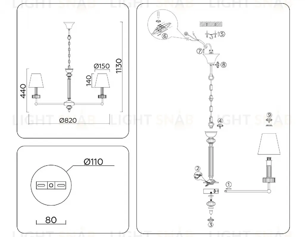 Подвесная люстра Ambrella Light High Light Heigh Light LH71003 LH71003