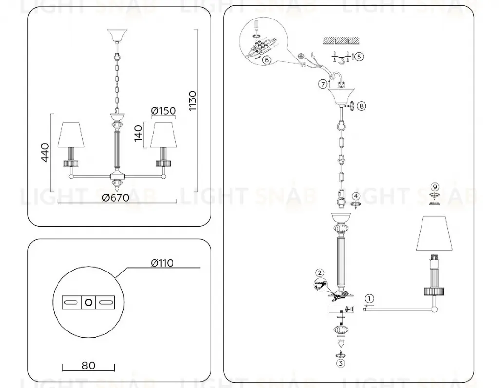 Подвесная люстра Ambrella Light High Light Heigh Light LH71021 LH71021