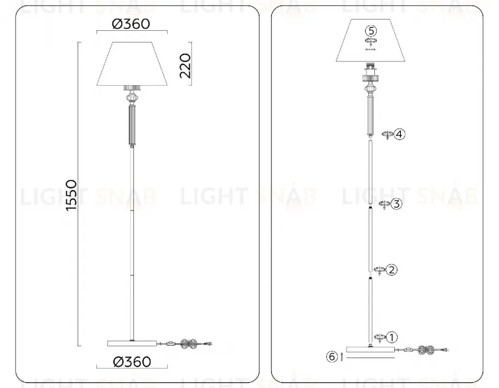 Торшер Ambrella Light High Light Heigh Light LH71028 LH71028