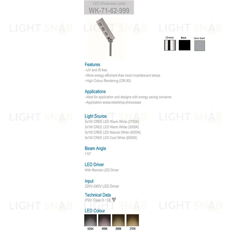 Подсветка Delight Collection 71-62-999 warm white silver 71-62-999 warm white silver