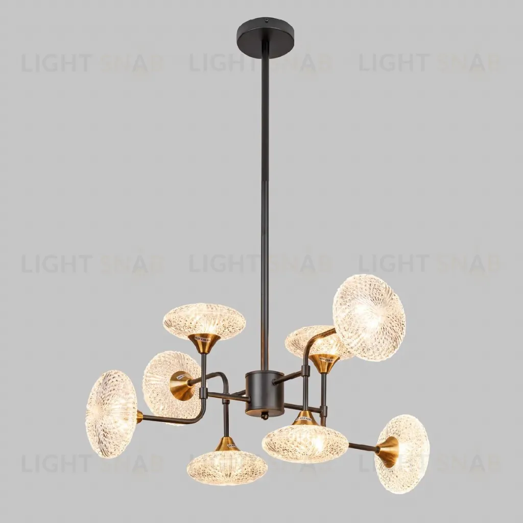 Люстра на штанге IMEX MD.1232-8-P-BK+AGD MD.1232-8-P-BK+AGD