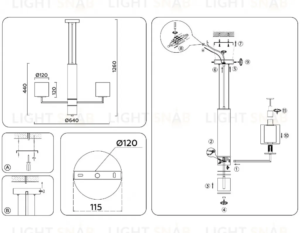 Подвесная люстра Ambrella Light High Light Heigh Light LH56001 LH56001