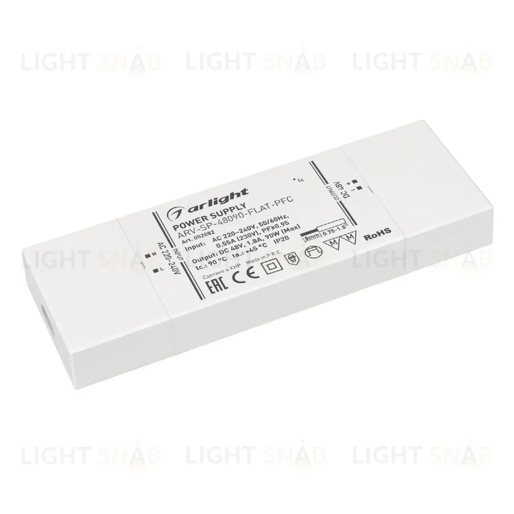 Блок питания Arlight ARV-SP-48090-FLAT-PFC (48V, 1.8A, 90W) 052082 052082