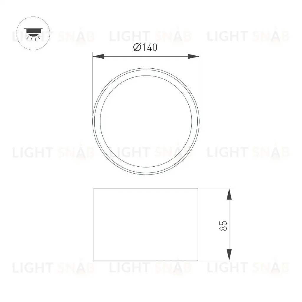Накладной светильник Arlight SP-BISCOTTO-R140-15W Warm3300-MIX (BK-GD, 80 deg, 230V) 055027 055027