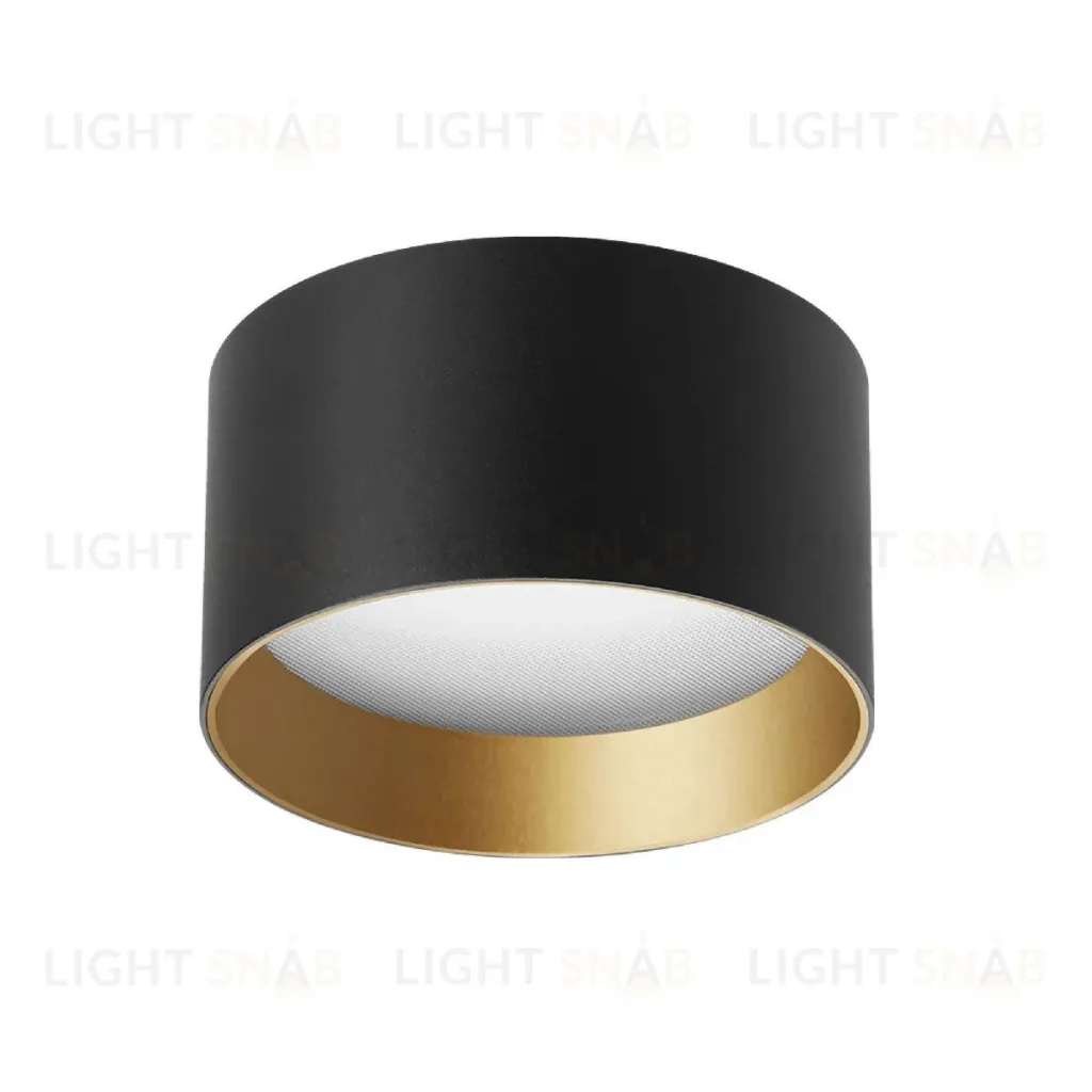 Накладной светильник Arlight SP-BISCOTTO-R140-15W Warm3300-MIX (BK-GD, 80 deg, 230V) 055027 055027