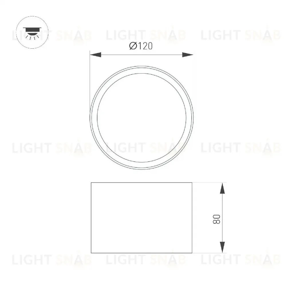Накладной светильник Arlight SP-BISCOTTO-R120-12W Warm3300-MIX (WH-GD, 80 deg, 230V) 054914 054914