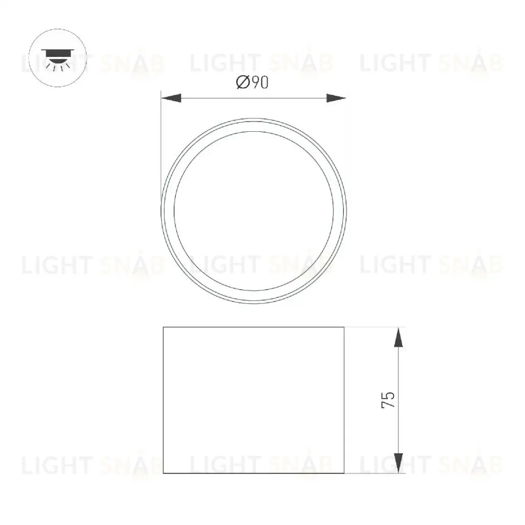 Накладной светильник Arlight SP-BISCOTTO-R90-8W Warm3300-MIX (BK, 80 deg, 230V) 054911 054911