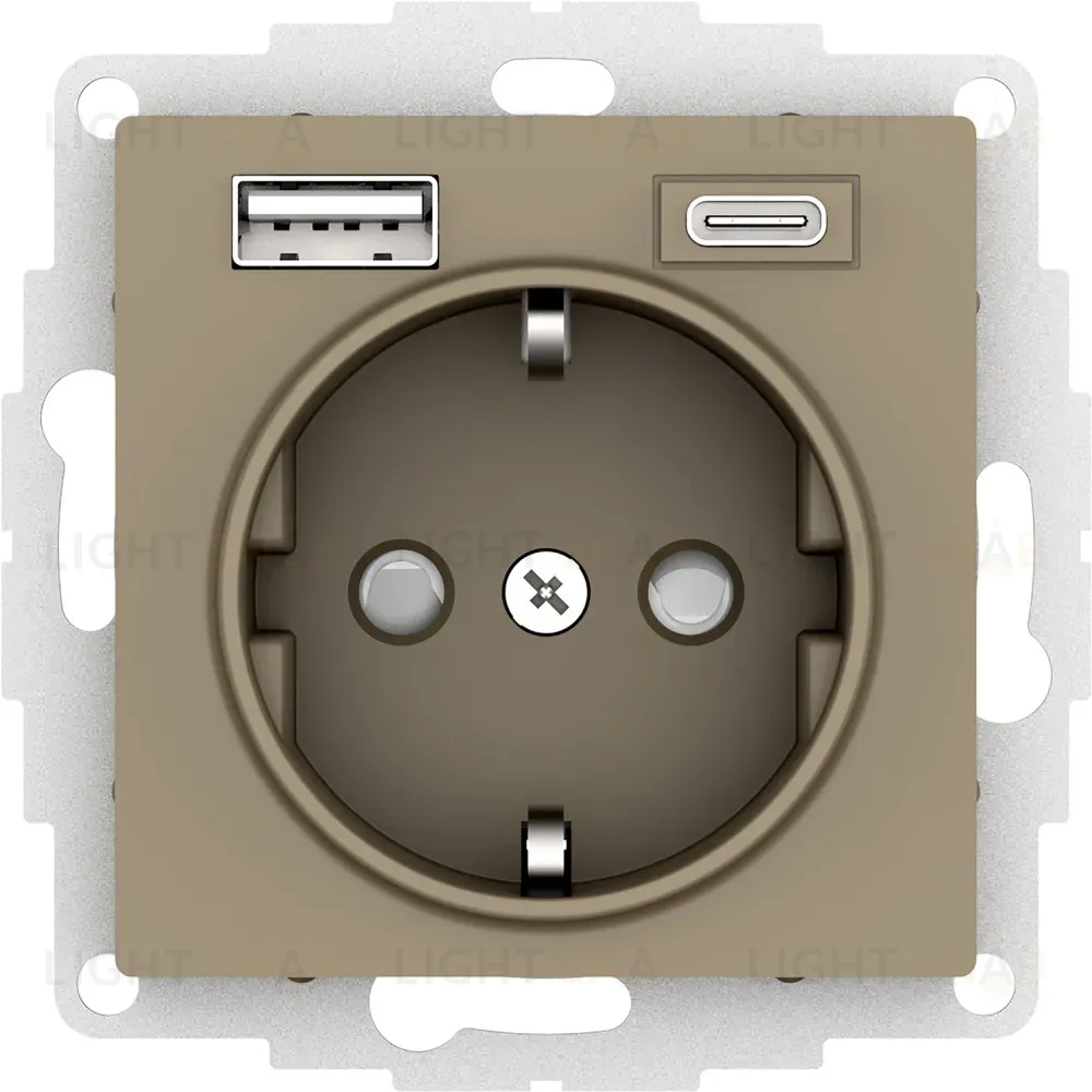 Розетка 16А с USB A+C (5В/2,4А/3 А, 2х5В/1,5А) Systeme Electric AtlasDesign ATN000532 ATN000532
