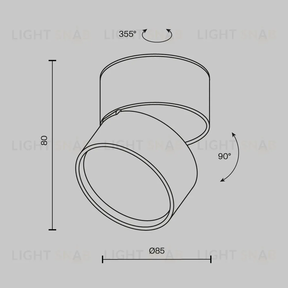 Накладной спот Maytoni Onda C024CL-12W2.7K-B-1 C024CL-12W2.7K-B-1