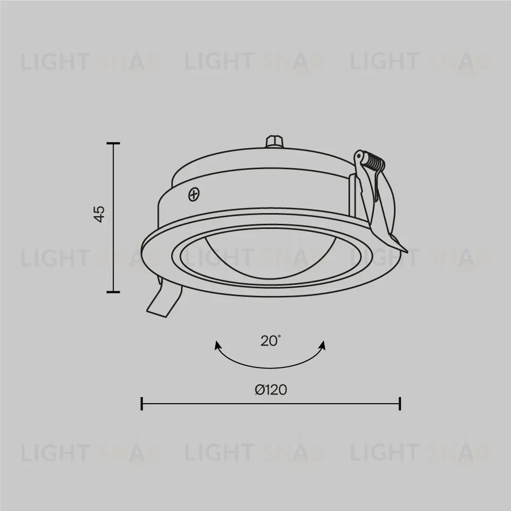 Встраиваемый светильник Maytoni Lens DL105-12W4K-W DL105-12W4K-W