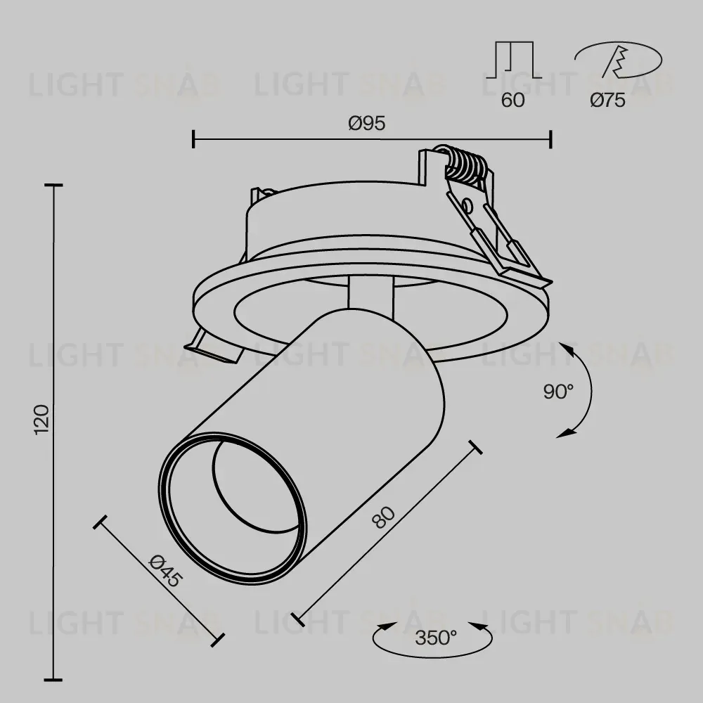 Встраиваемый спот Maytoni Focus Led C071CL-7W4K-B C071CL-7W4K-B