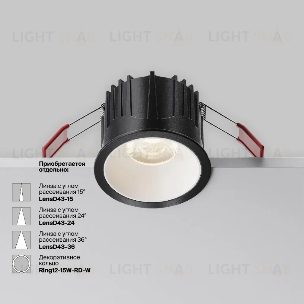 Встраиваемый светильник Maytoni Alfa LED DL043-01-15W4K-RD-B-1 DL043-01-15W4K-RD-B-1