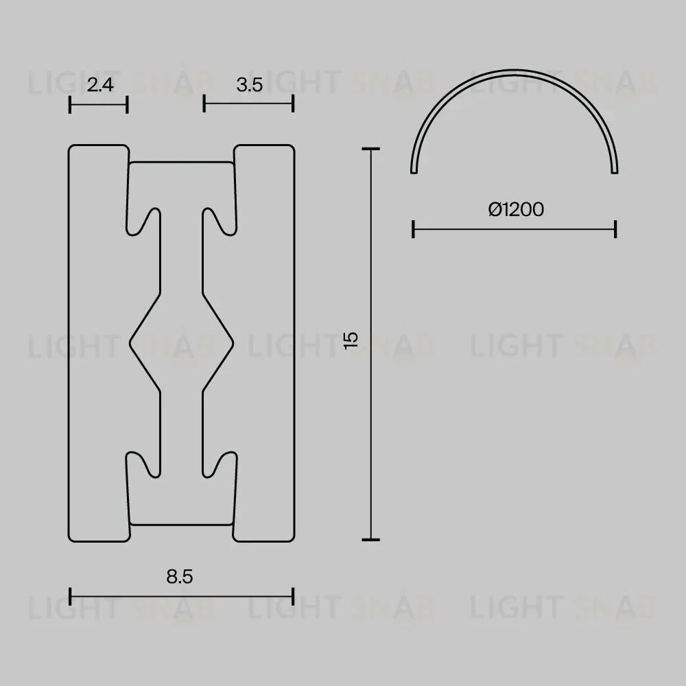 Шинопровод накладной/подвесной Maytoni Flarity TRX154-2SR-D1200-B TRX154-2SR-D1200-B