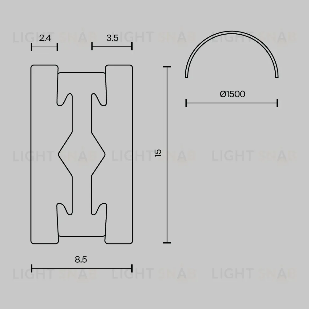Шинопровод накладной/подвесной Maytoni Flarity TRX154-2SR-D1500-B TRX154-2SR-D1500-B