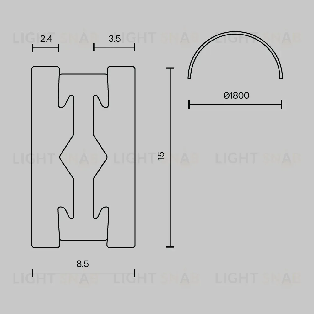 Шинопровод накладной/подвесной Maytoni Flarity TRX154-2SR-D1800-BS TRX154-2SR-D1800-BS