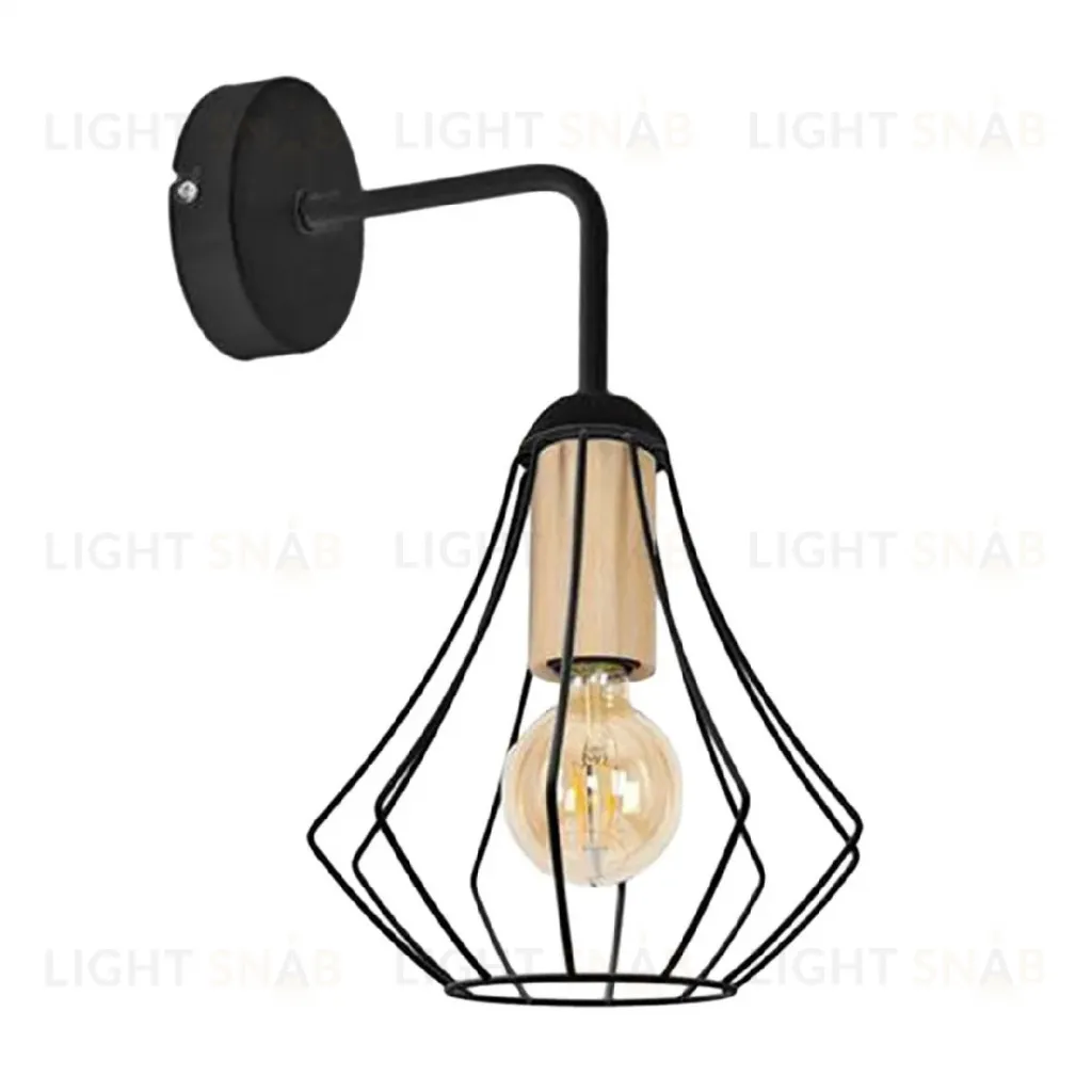 Бра IMEX MD.9051-1-W-BK+WOOD MD.9051-1-W-BK+WOOD