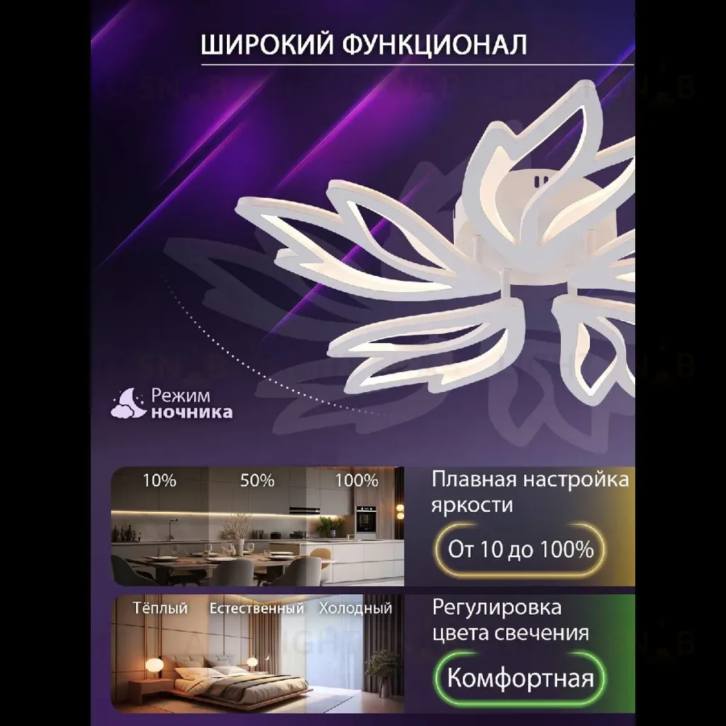 Потолочная люстра Natali Kovaltseva Rif LED LAMPS 81118/4C LED LAMPS 81118/4C