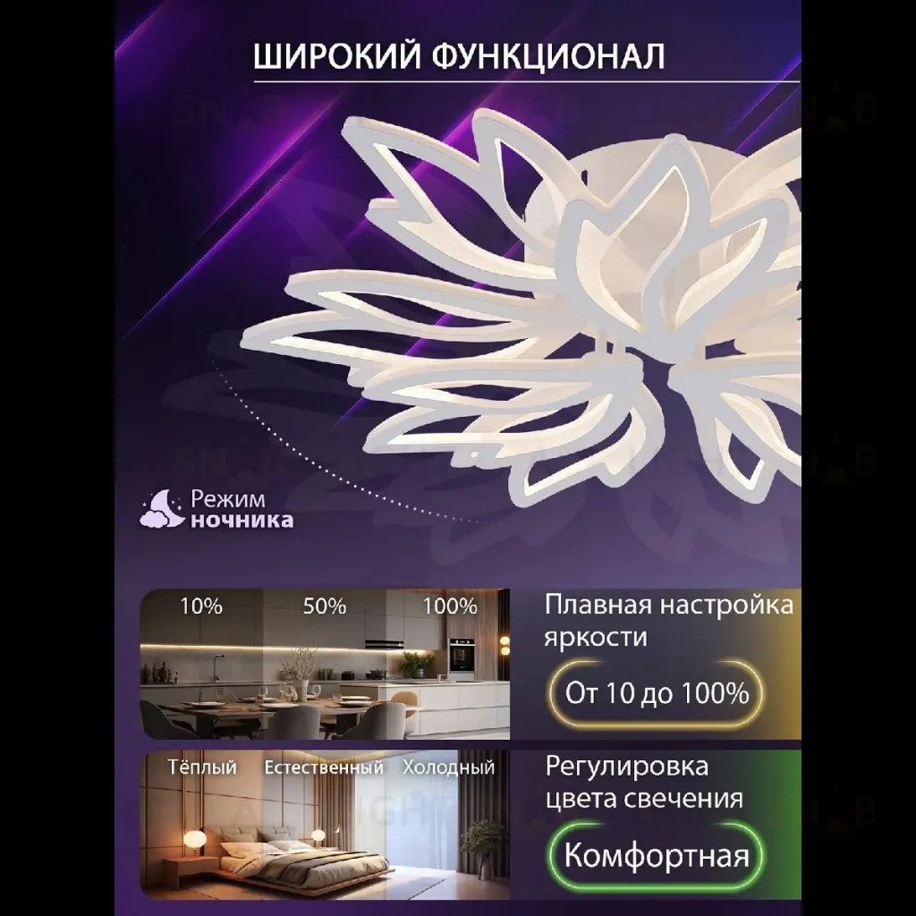 Потолочная люстра Natali Kovaltseva Rif LED LAMPS 81118/7C LED LAMPS 81118/7C
