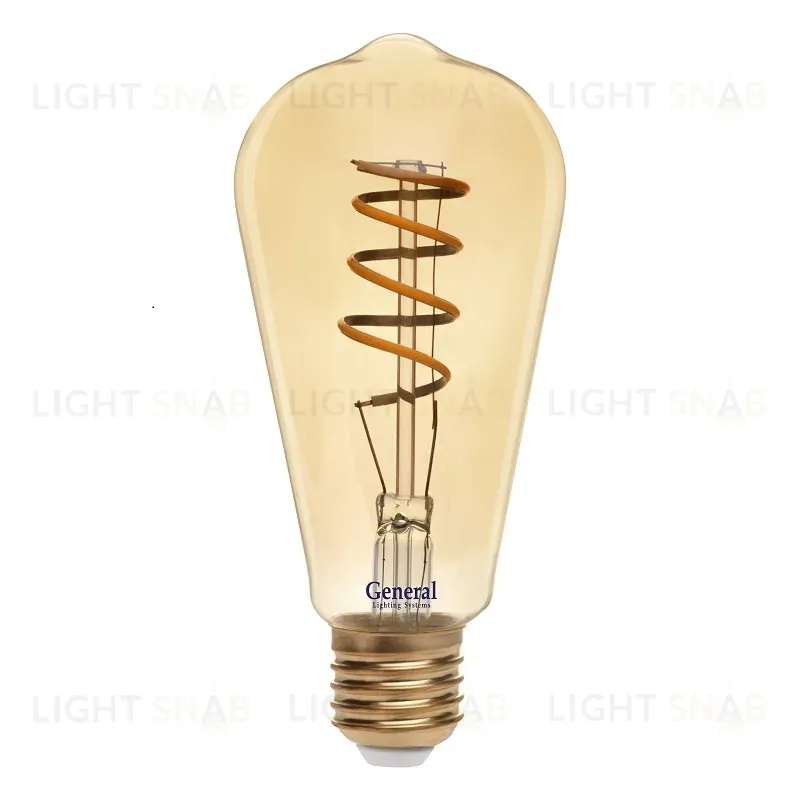 Филаментная светодиодная лампа General GLDEN-ST64SS-7-230-E27-2700 655306 655306