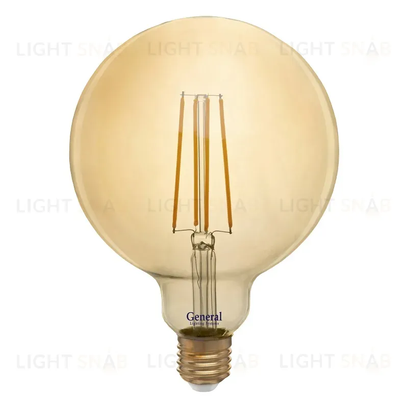 Филаментная светодиодная лампа General GLDEN-G125S-8-230-E27-2700 655309 655309