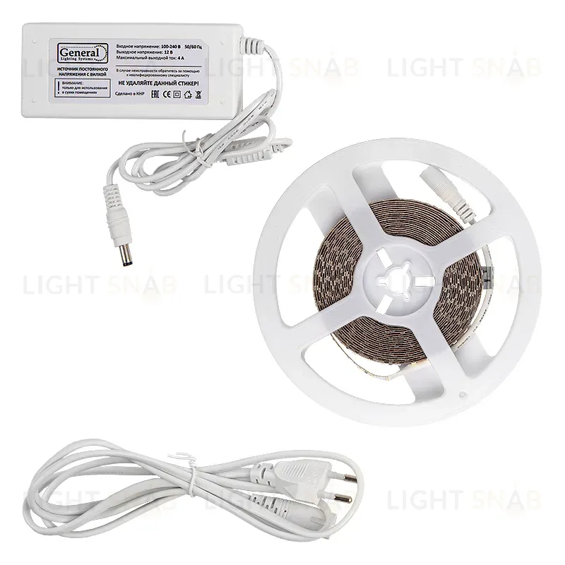 Светодиодная лента (комплект) General GLS-2835-120-9.6-12-IP20-PRO-6-5-KIT 501422 501422