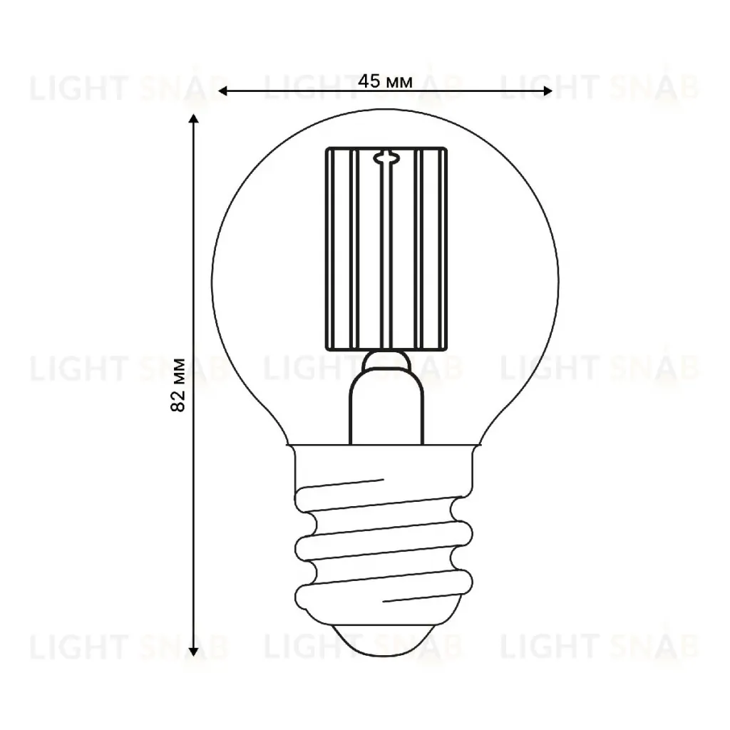 Лампа светодиодная филаментная Uniel LED-G45-4W/3000K/E27/CL GLY01TR UL-00011940 LED-G45-4W/3000K/E27/CL GLY01TR