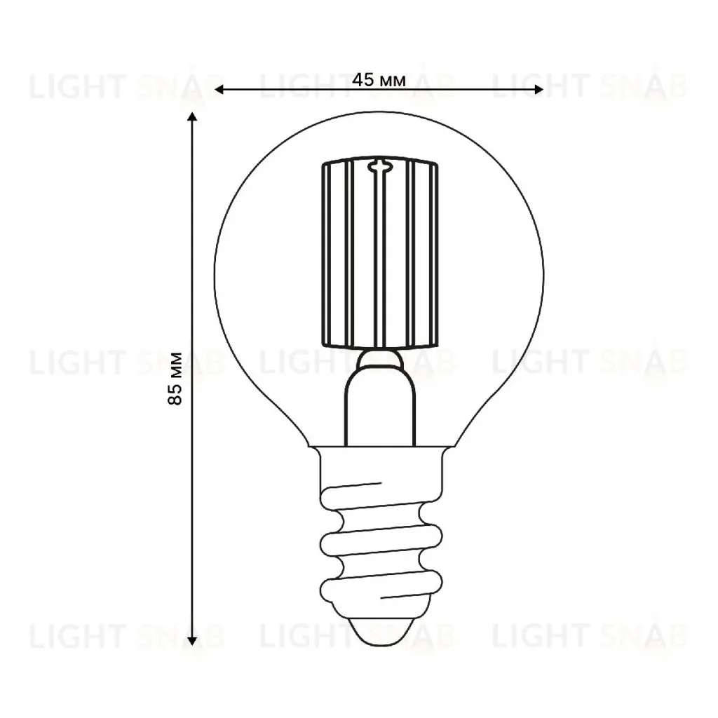 Лампа светодиодная филаментная Uniel LED-G45-4W/4000K/E14/CL GLY01TR UL-00011939 LED-G45-4W/4000K/E14/CL GLY01TR