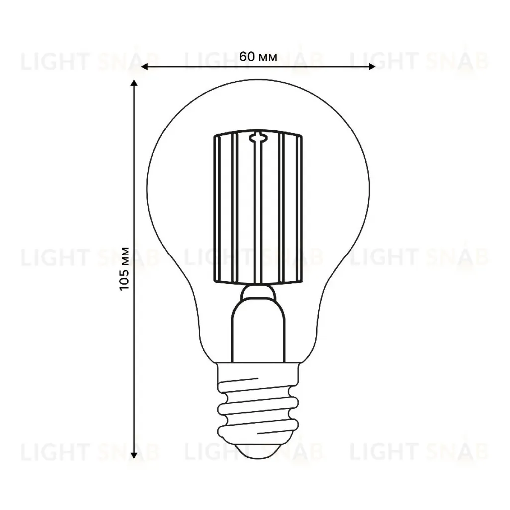 Лампа светодиодная филаментная Uniel LED-A60-7W/3000K/E27/CL GLY01TR UL-00011934 LED-A60-7W/3000K/E27/CL GLY01TR
