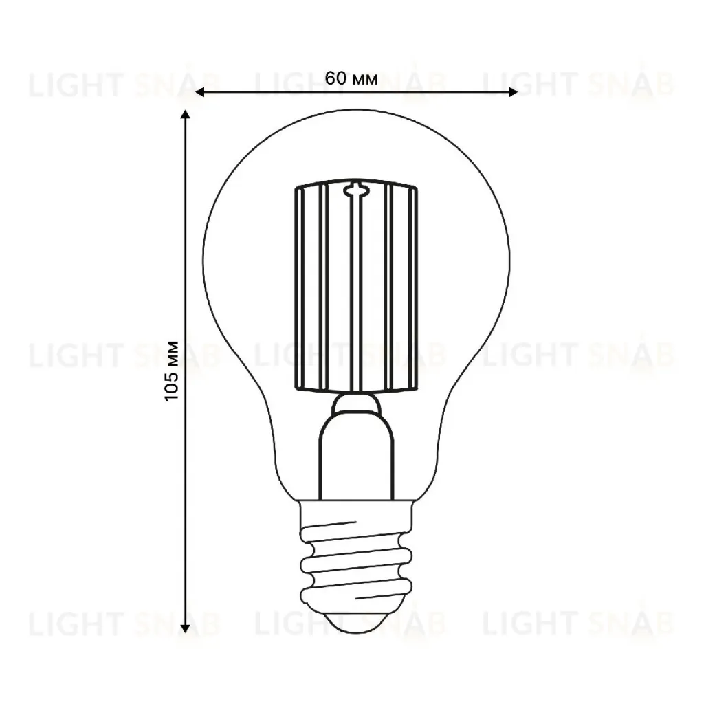 Лампа светодиодная филаментная Uniel LED-A60-5W/3000K/E27/CL GLY01TR UL-00011932 LED-A60-5W/3000K/E27/CL GLY01TR