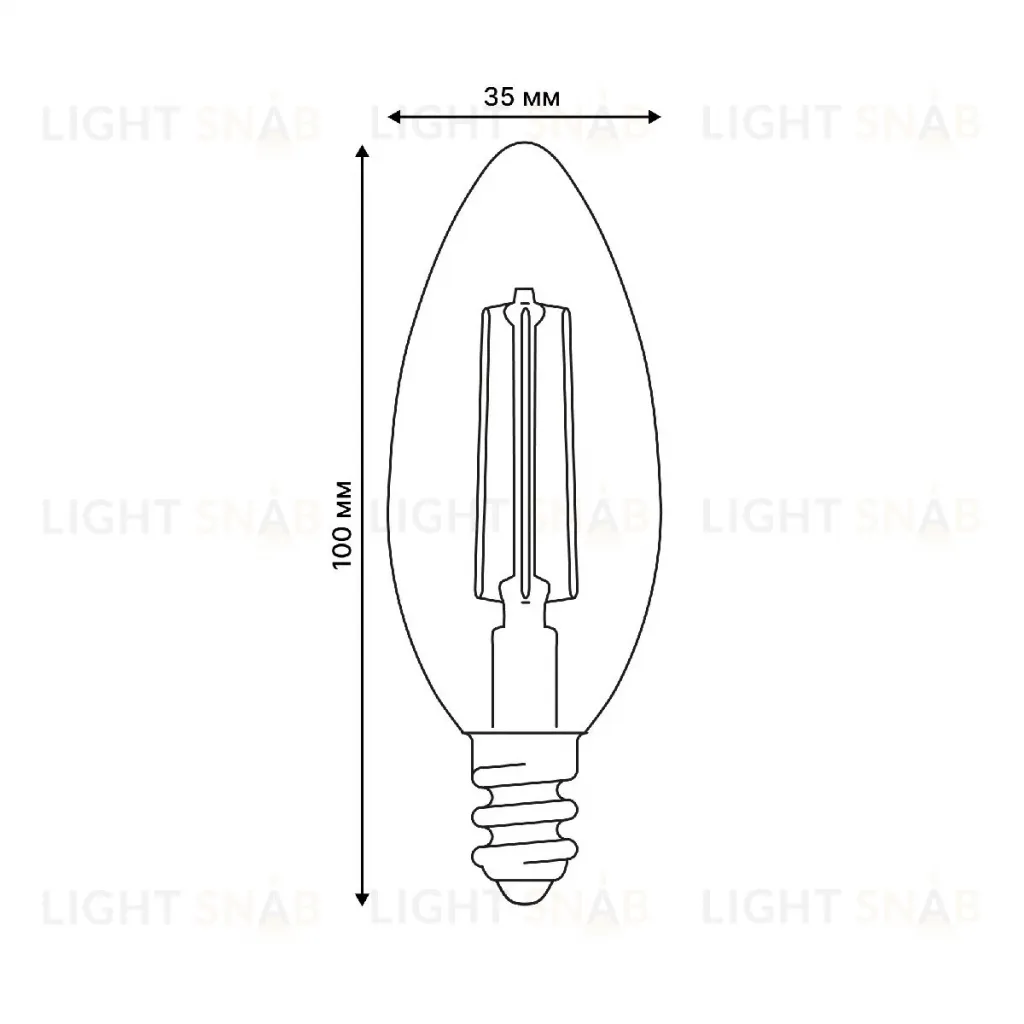 Лампа светодиодная филаментная Uniel LED-C35-4W/4000K/E14/CL GLY01TR UL-00011937 LED-C35-4W/4000K/E14/CL GLY01TR
