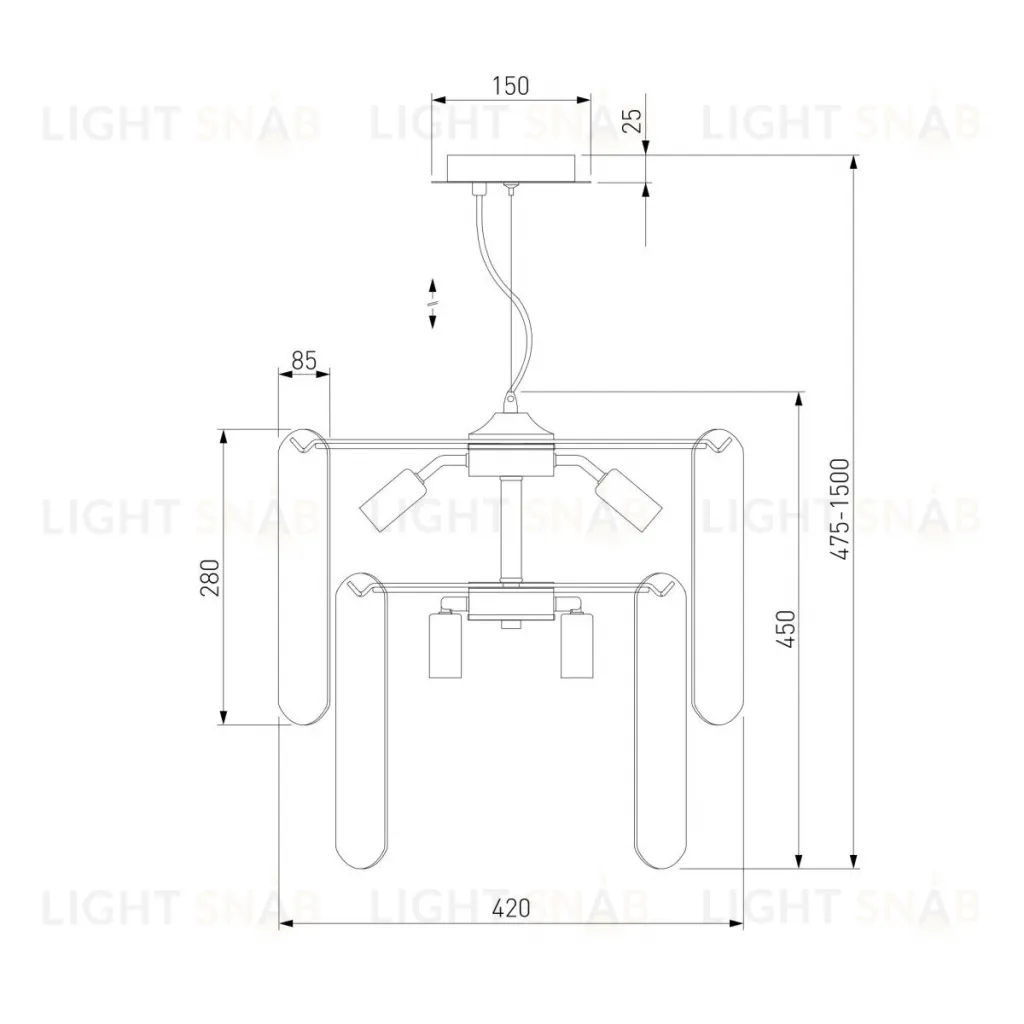 Подвесная люстра Eurosvet Claire 60170/8 золото Smart a069011 60170/8 золото Smart
