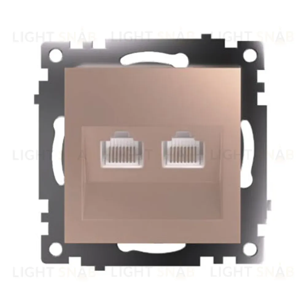 Розетка компьютерная 2-местная RJ-45 Stekker Катрин GLS00-7109-02 50004 50004