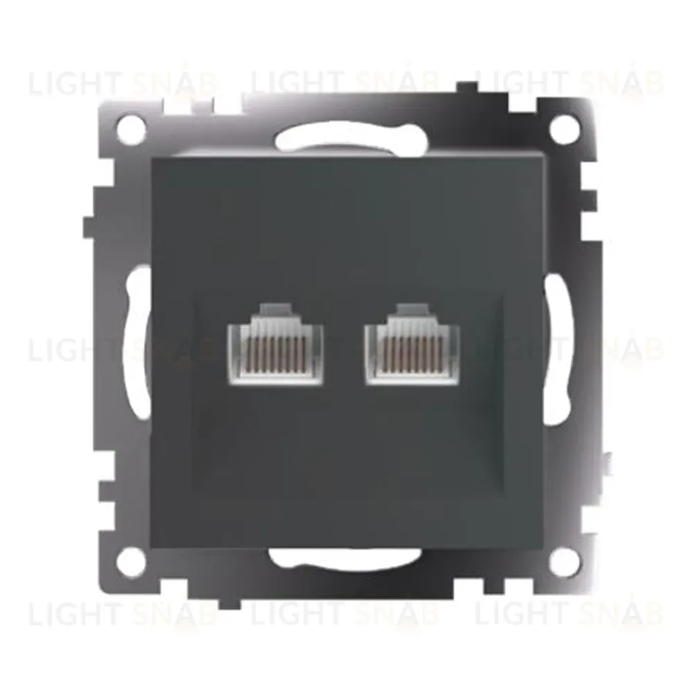 Розетка компьютерная 2-местная RJ-45 Stekker Катрин GLS00-7109-06 50008 50008