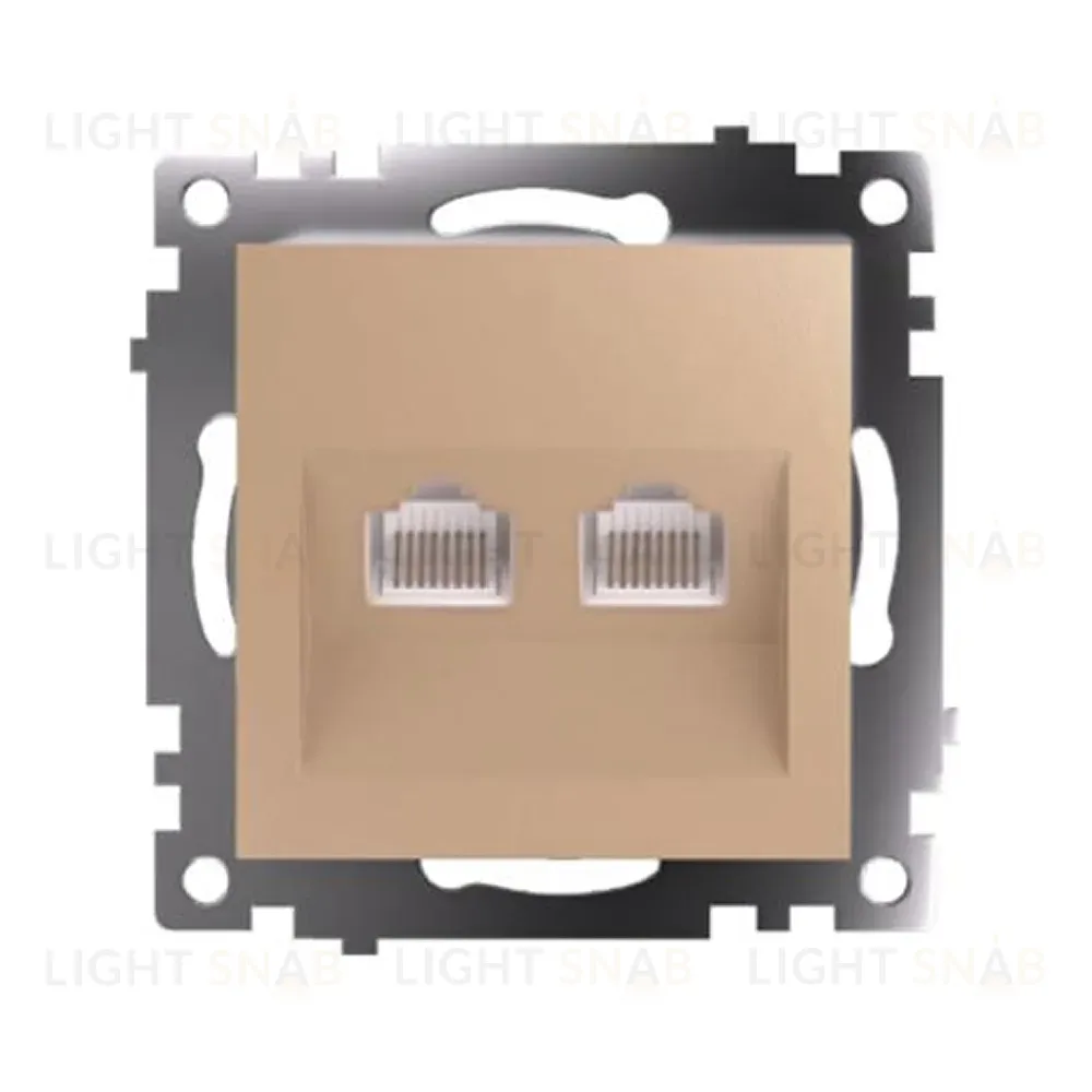 Розетка компьютерная 2-местная RJ-45 Stekker Катрин GLS00-7109-08 50009 50009