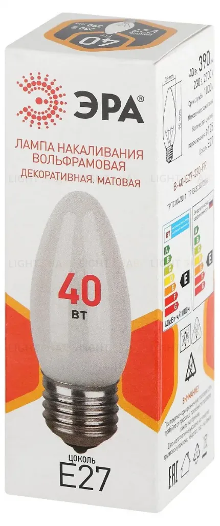 Лампа накаливания Эра B-40-E27-230-FR свечка Б0066400 Б0066400
