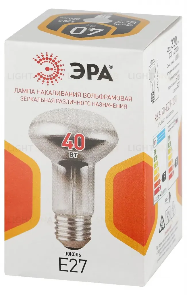 Лампа накаливания Эра R63-40-E27-230 рефлектор Б0066550 Б0066550