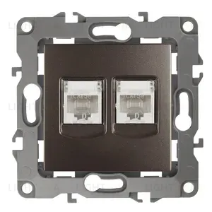 Розетка информационная двойная 2XRJ45 Эра 12-3108-13 Б0019355 Б0019355