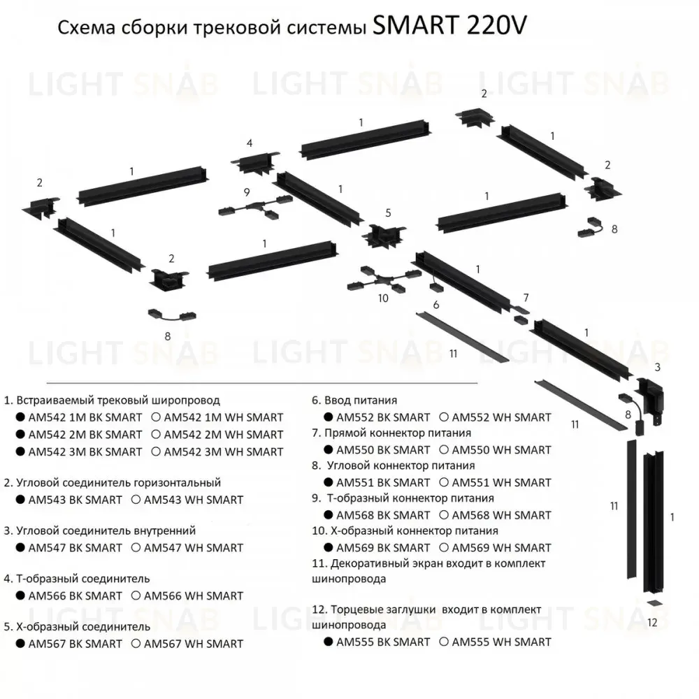 Угловой коннектор питания AM Group AM551 BK SMART AM551 BK SMART