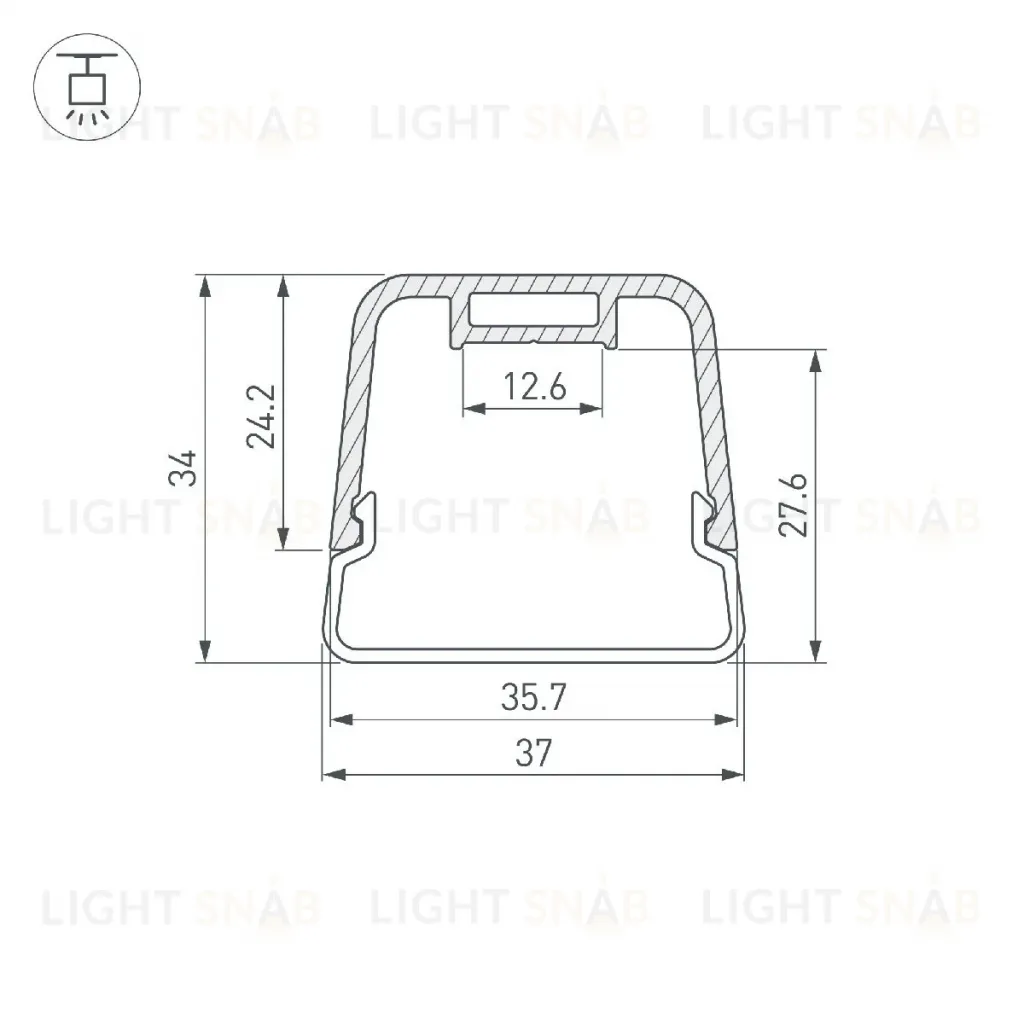 Профиль с экраном Arlight LINE-D-3734-2000 TETRA OLIVE GREY+OPAL 055098 055098